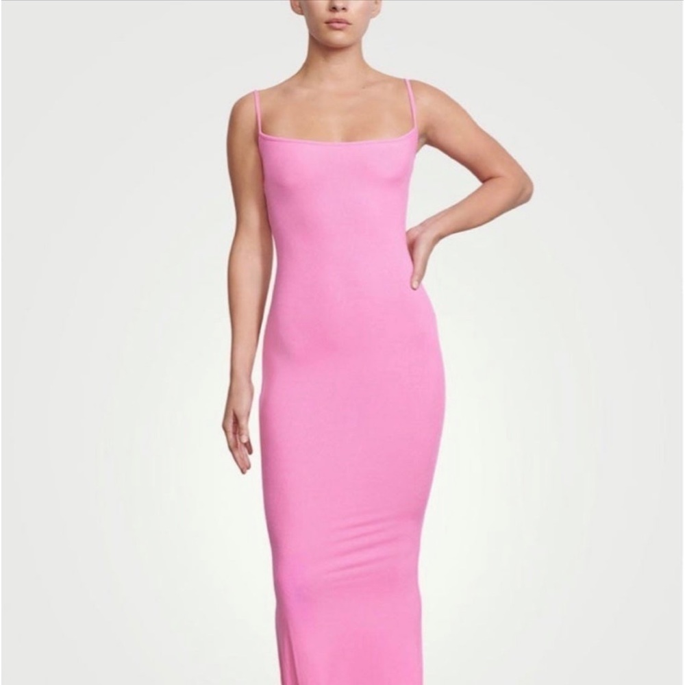 Skims Bubblegum pink soft lounge dress